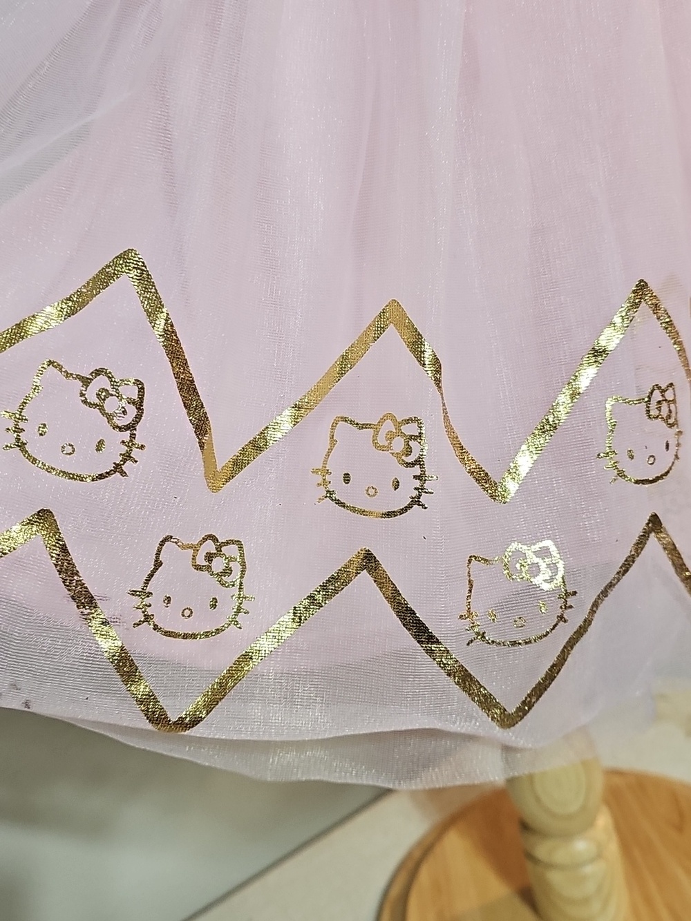 ✨ Hello Kitty Sanrio Pink Gold Glitter Tutu Skirt Size 7/8 - Picture 4 of 6